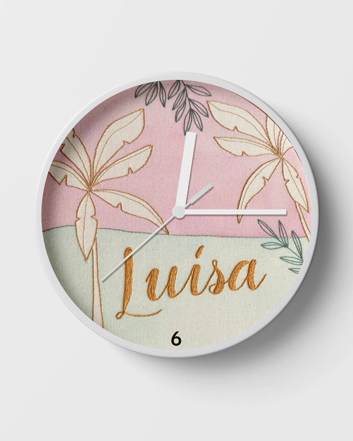 custom pink lake clock