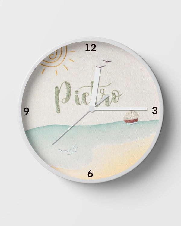 Custom Beach Themed Clocks with Sailboat Design