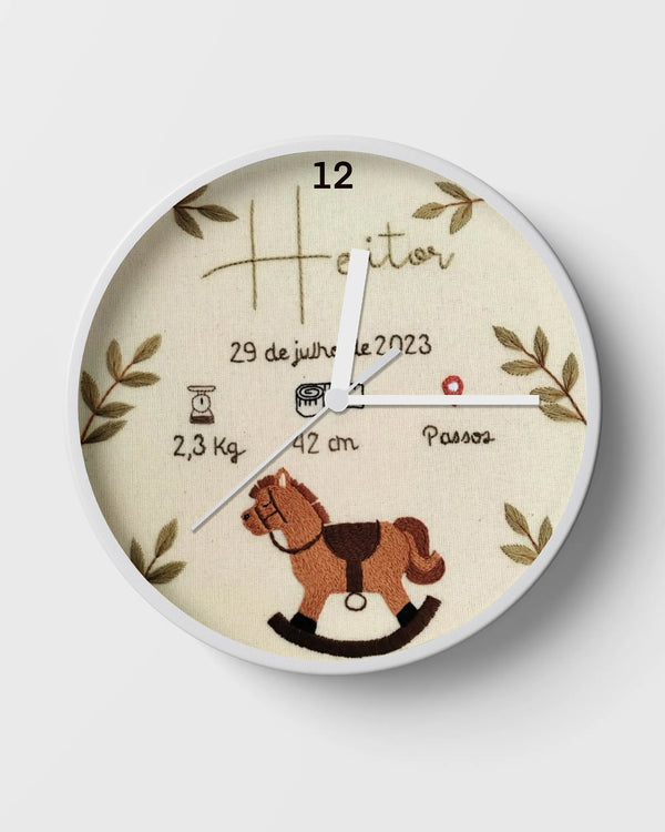 Customisable Wall Clock with Baby Birth Details