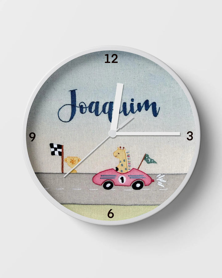 Customizable Clock with Racing Car Design