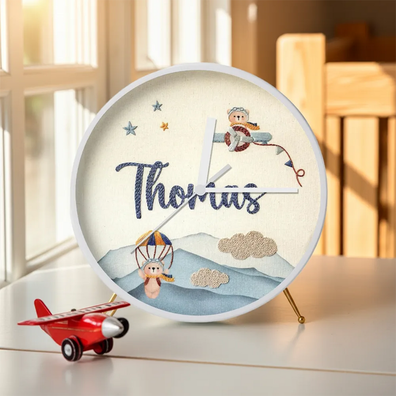 Decorative clock with cartoon characters for baby room decor