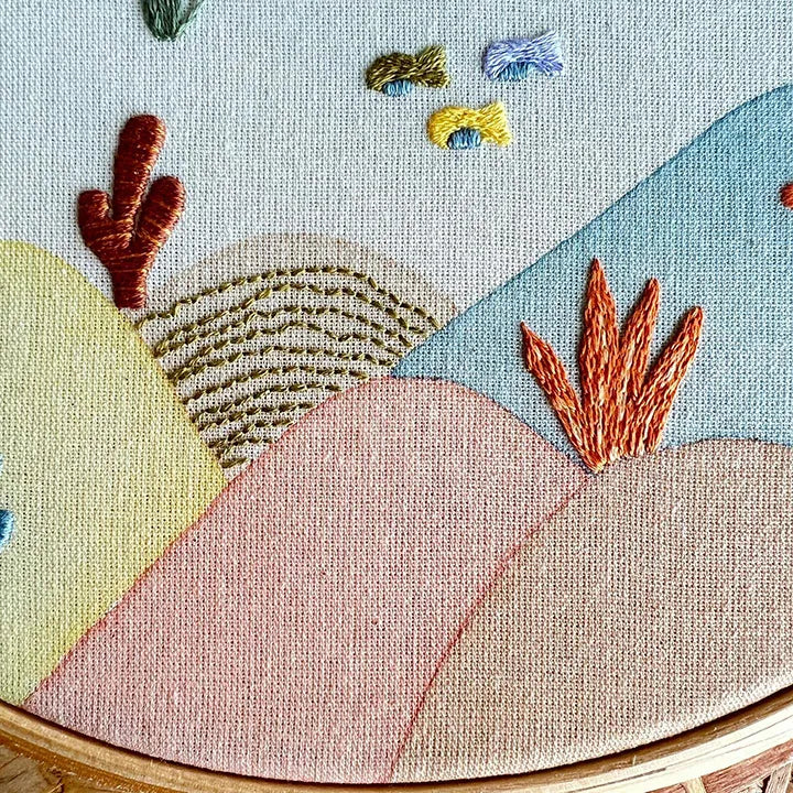 Embroidered submarine scene