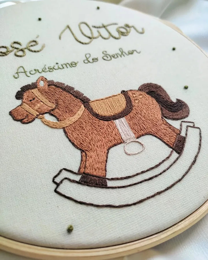 Embroidery of a rocking horse