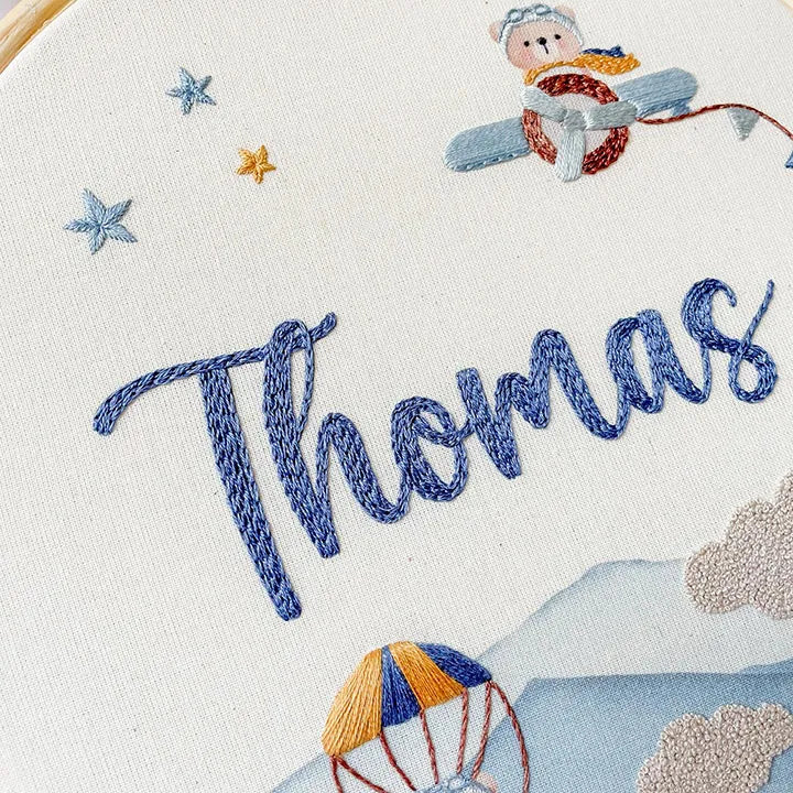 Nursery wall decor personalised clock with protective glass cover