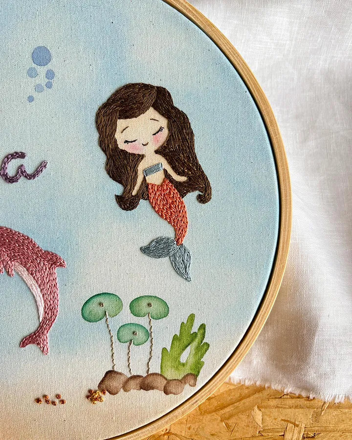 Personalized newborn gifts mermaid clock with protective glass cover and stand
