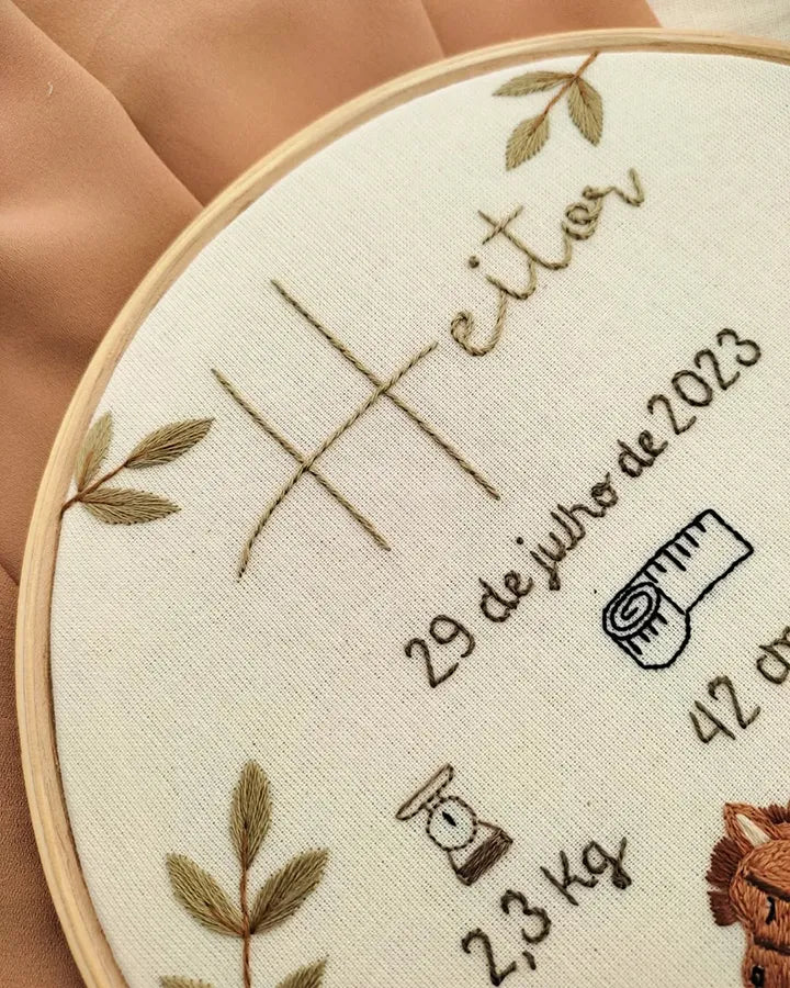 baby name embroidery by hand