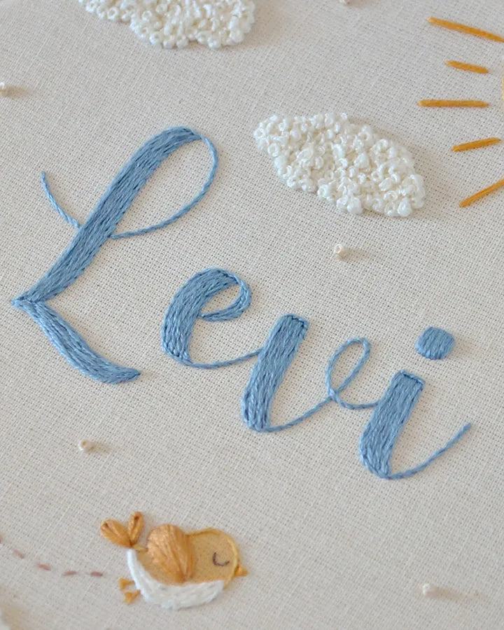 custom wall clock with name embroidery