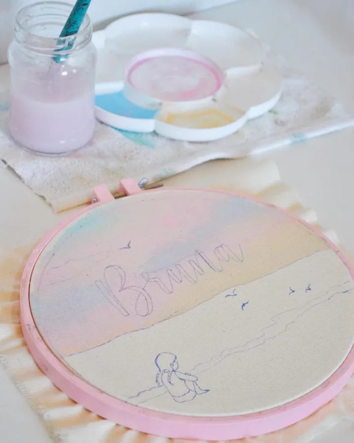 watercolor in fabric